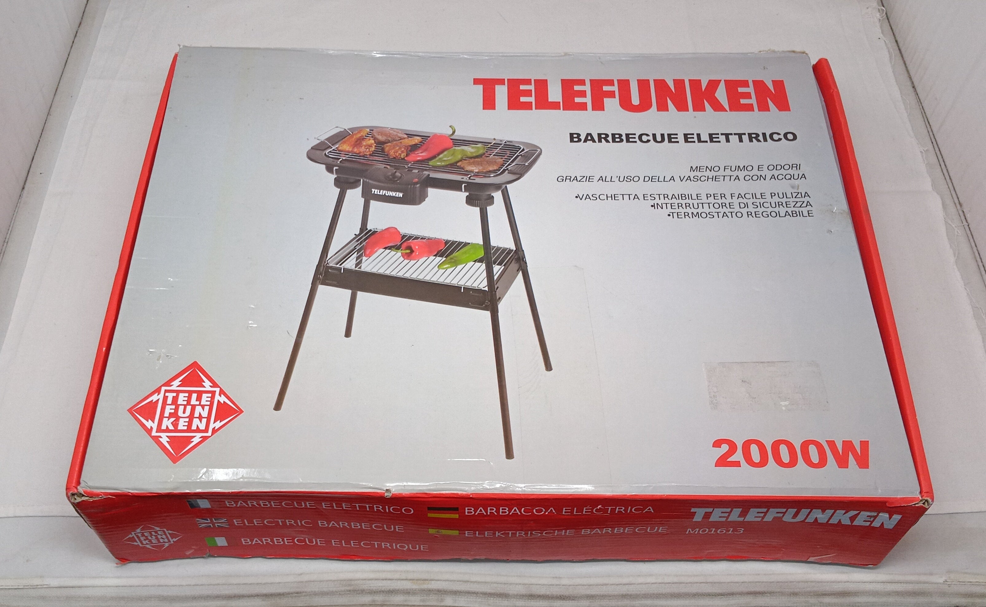 Telefunken Mo1613 Barbecue Elettrico 2000w Nuovo