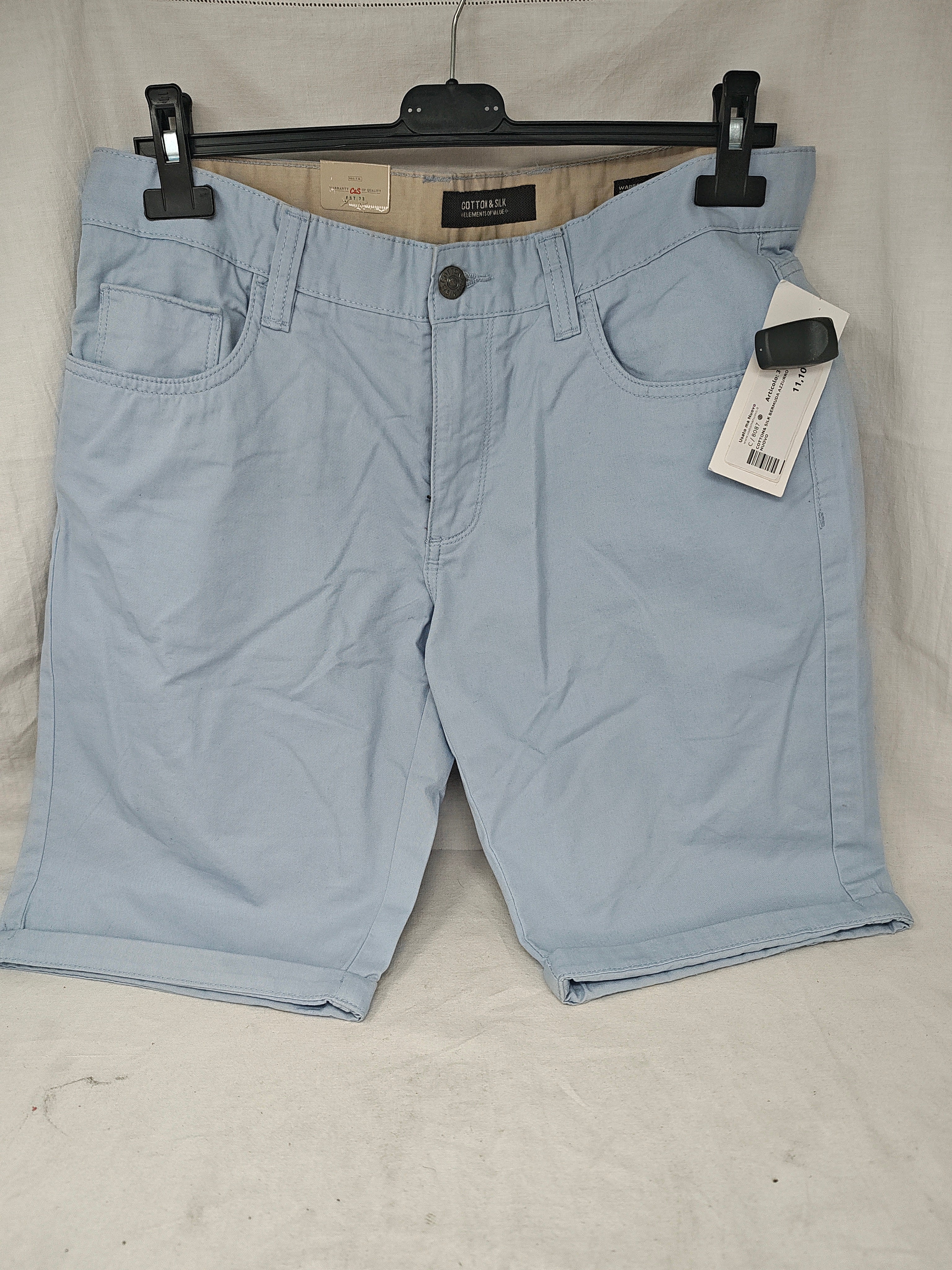 Cotton& Silk Bermuda Azzurro 48 Nuovo