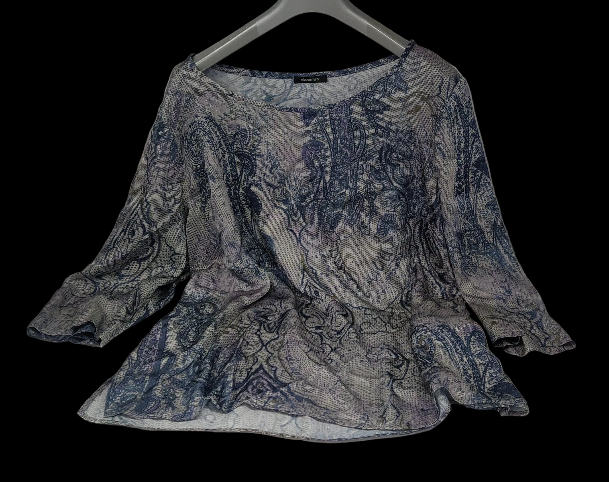 Elena Miro Maglia Con Fantasia Blu Beige Lilla 52
