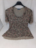 Gaby Maglia Tulle Fiorata Verde M