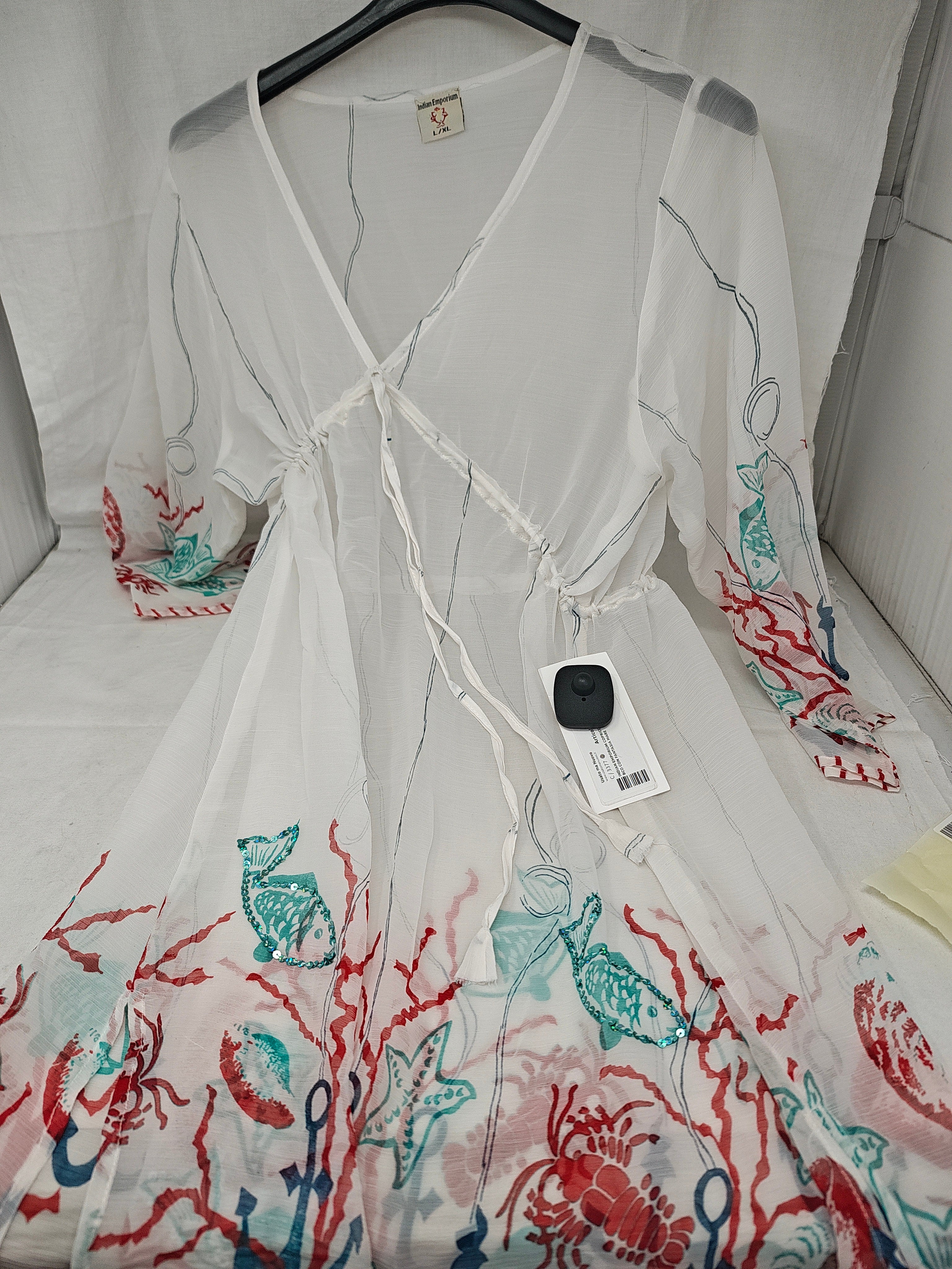 Indian Emporium Copricostume Tulle Bco Con Fantasia Mare