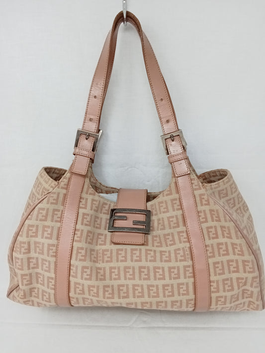 Borsa Fendi Zucca In Tela Rosa 21x40x12cm