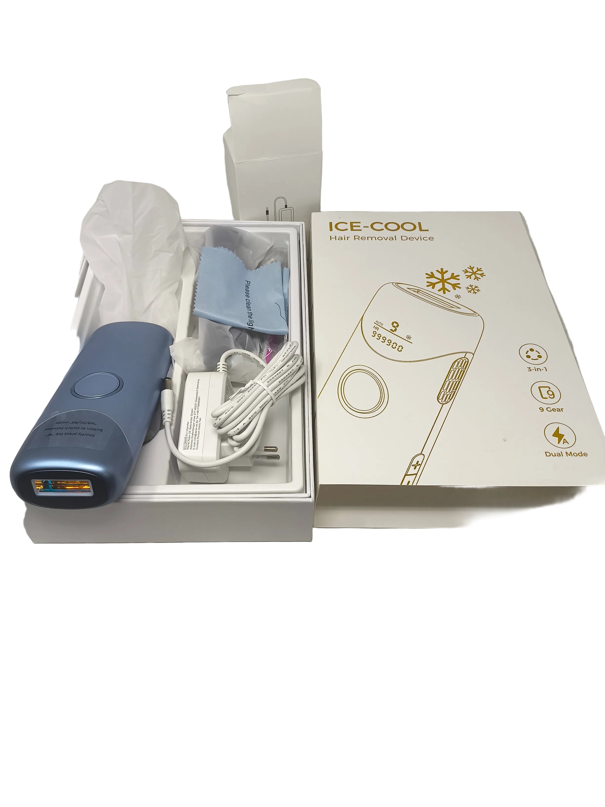 Epilatore A Luce Pulsata Ipl Con Raffreddamento A Ghiaccio, 3 In 1 - 8 Velocità Nuovo (1)