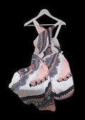 Reiss Abito Tulle Bco Con Fantasia Rosa Nero Fiorato 42