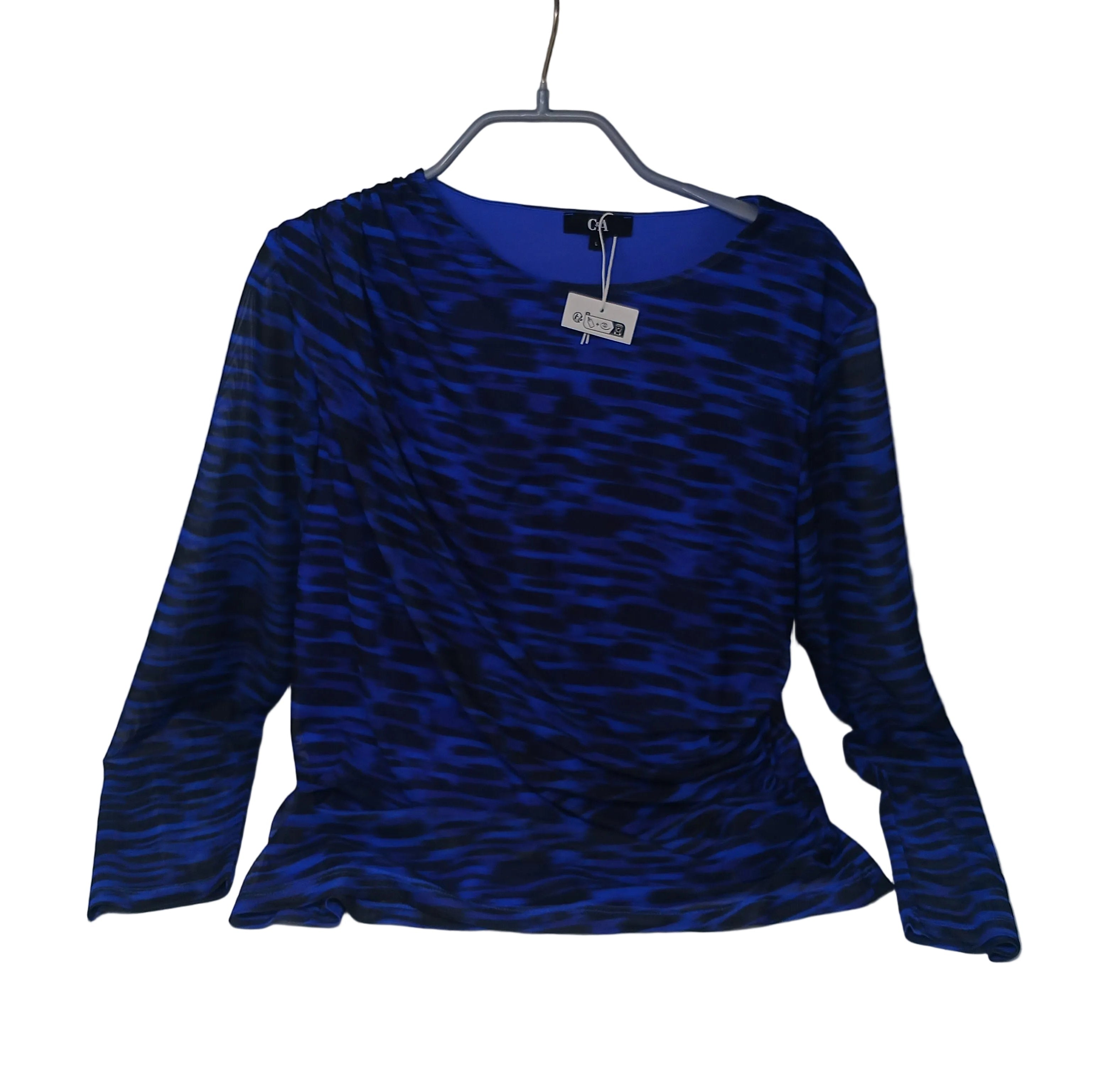Blusa Tigrata Donna Tg.l Col.blu7nera