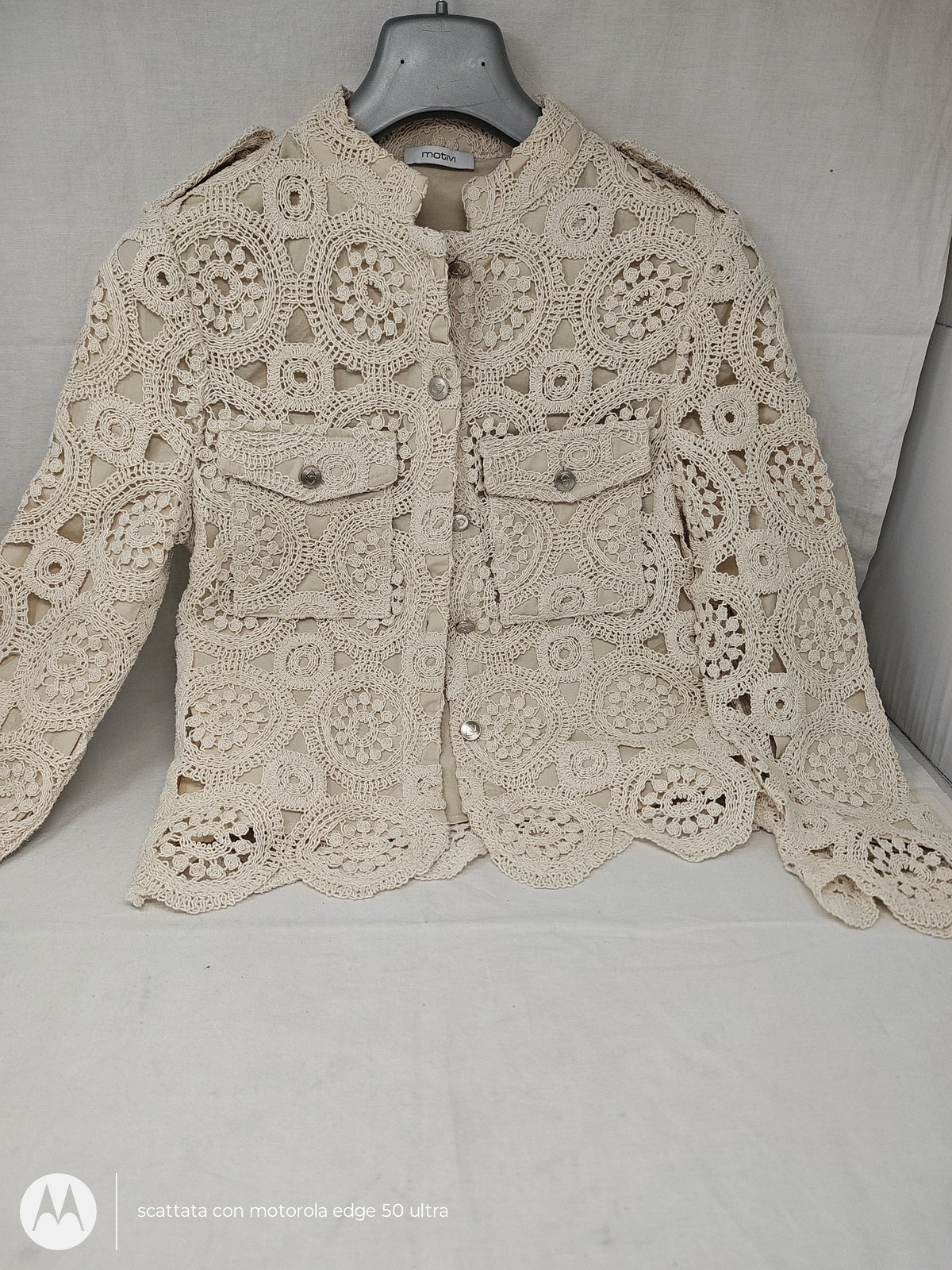 Motivi Giacca Beige In Uncinetto 36