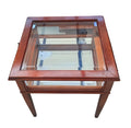 Tavolino Legno/vetro Bisellato 1 Vano Contenitore Con Specchio Lxpxh 60x60x60