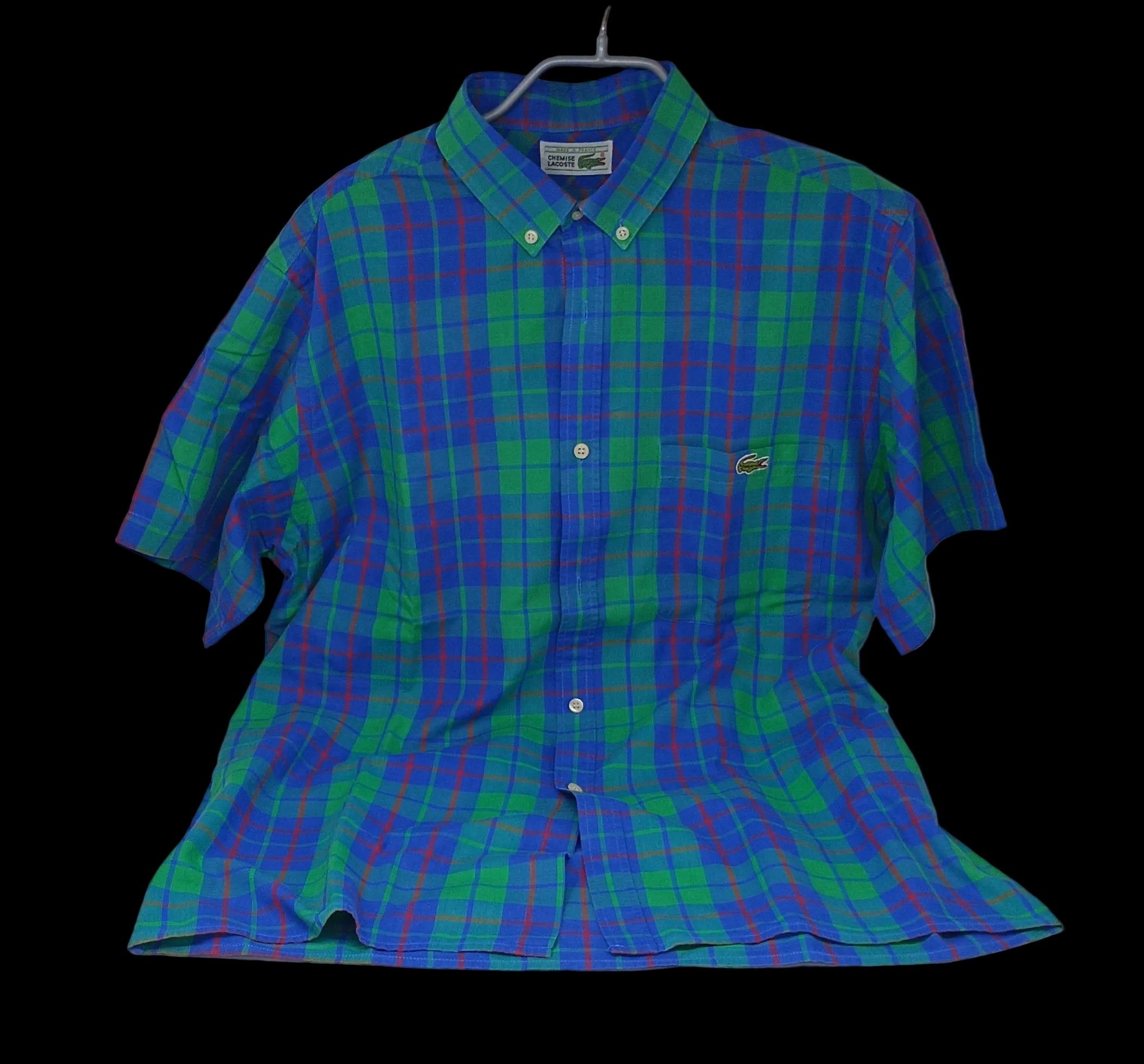 Lacoste Camicia Scozzese Verde Blu Xl