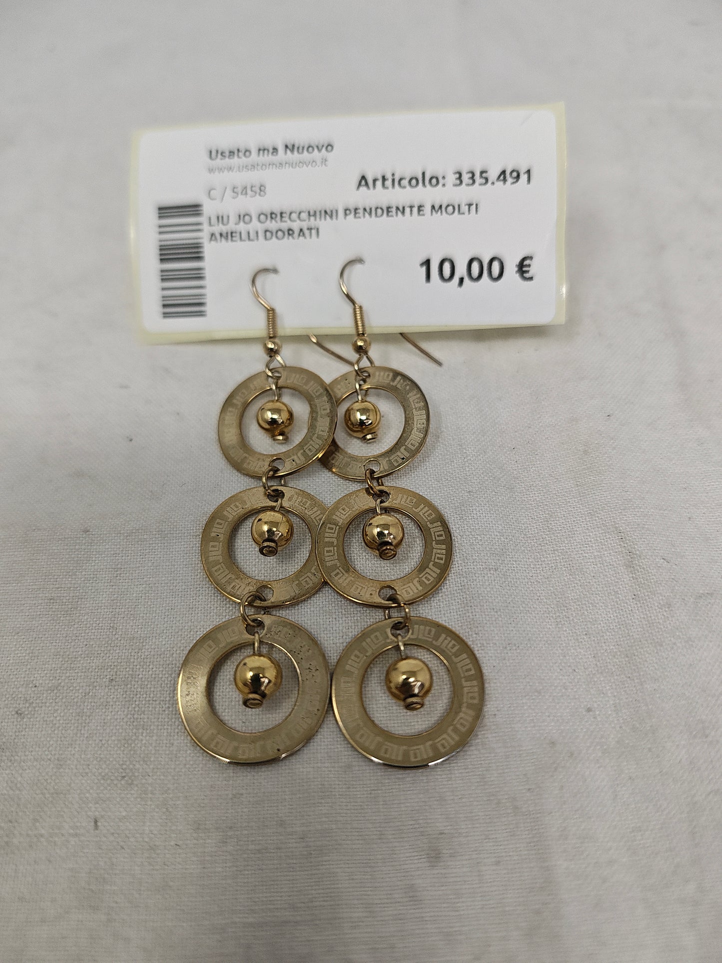 Liu Jo Orecchini Pendente Molti Anelli Dorati