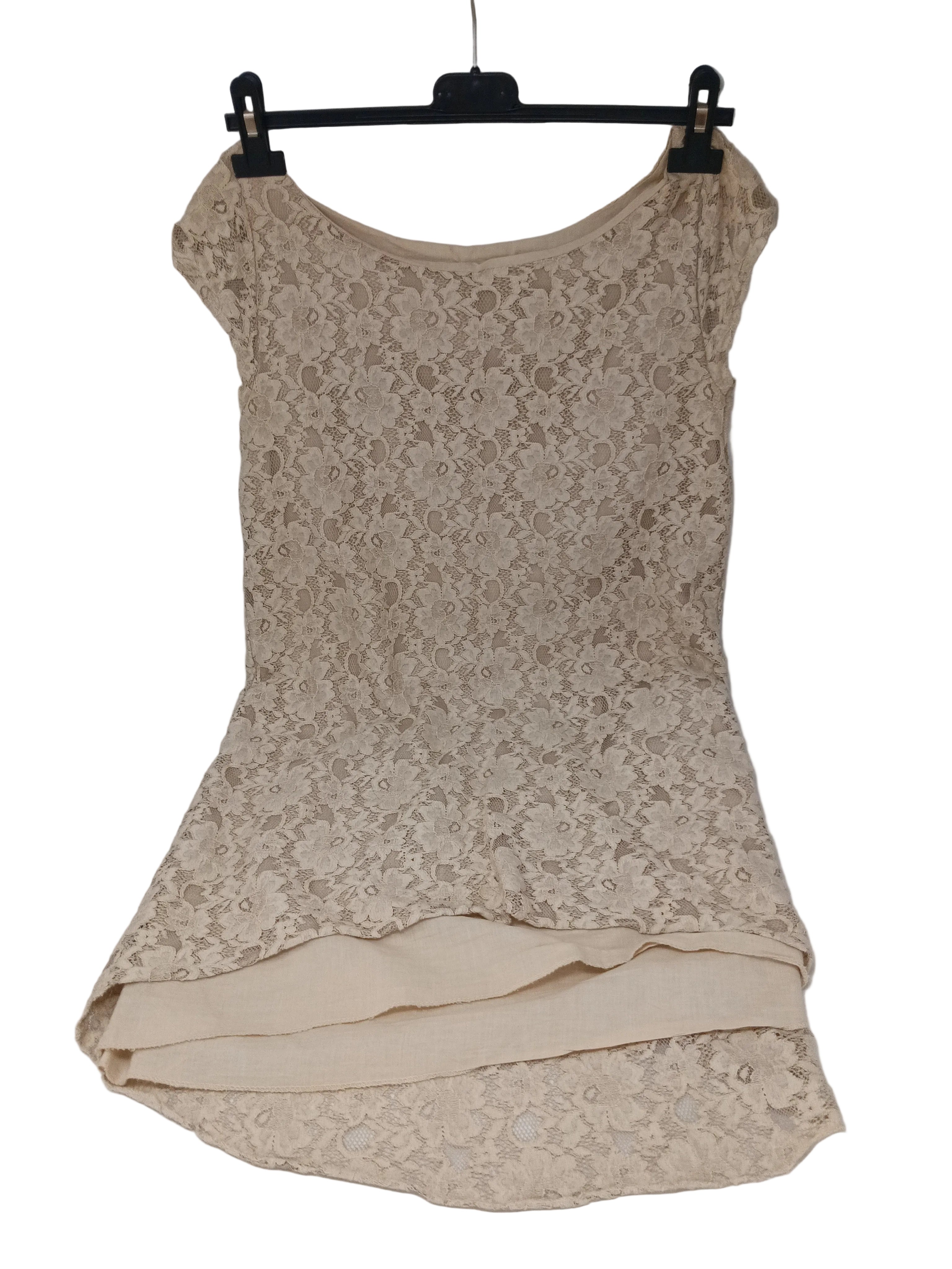Abito Pizzo Beige M