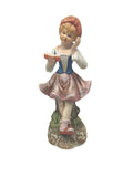 Scultura Capodimonte Bambina Che Legge H.17cm