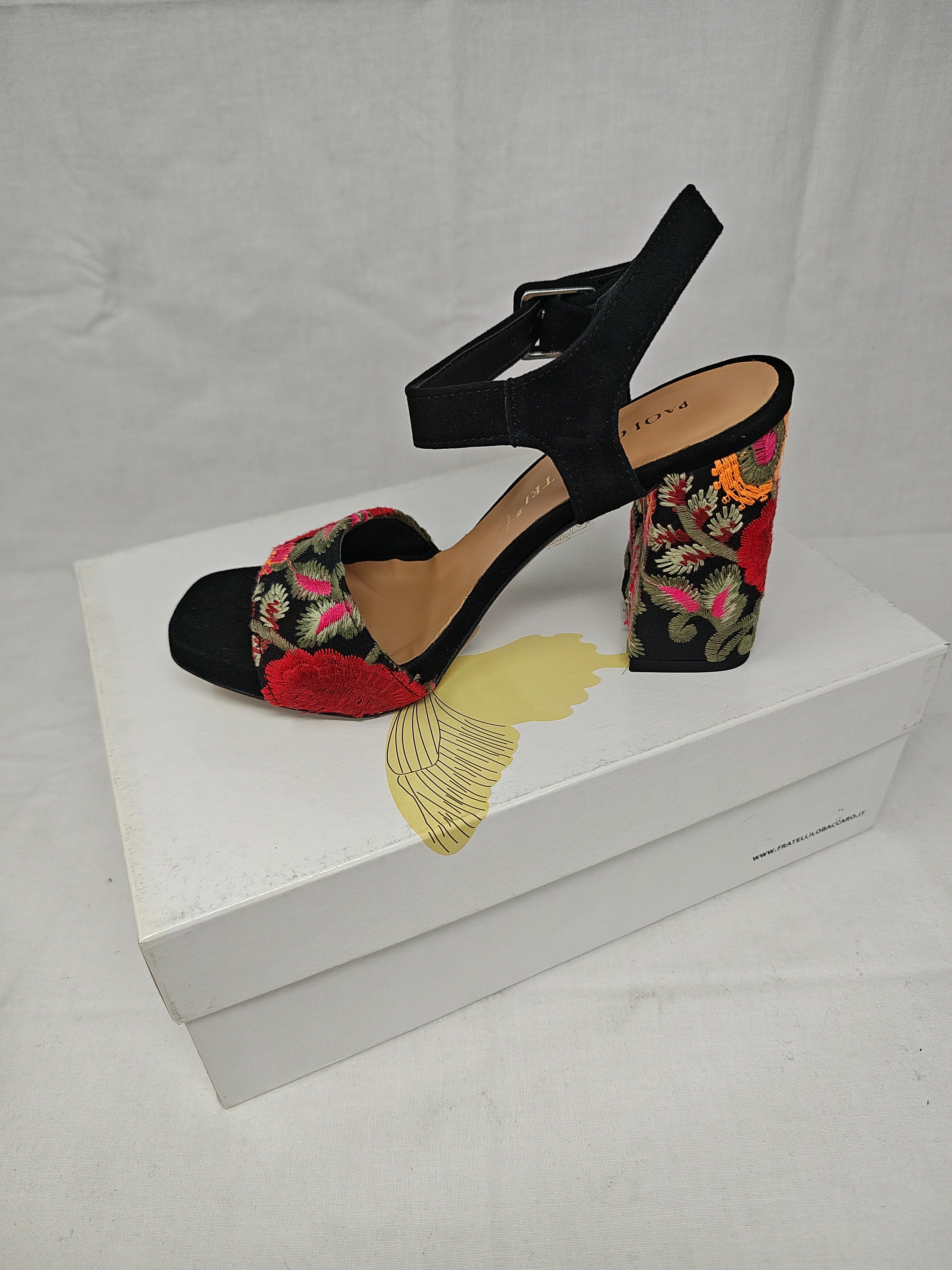 Paolo Mattei Sandalo Con Tacco Ricamo 36