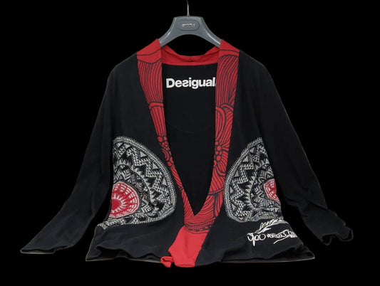 Desigual Cardigan Nero Colorato Tu