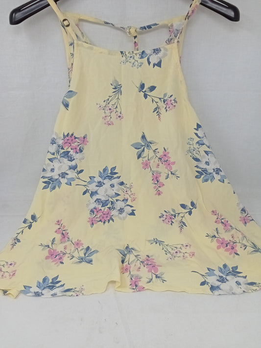 Hollister Canotta Gialla Fiori M