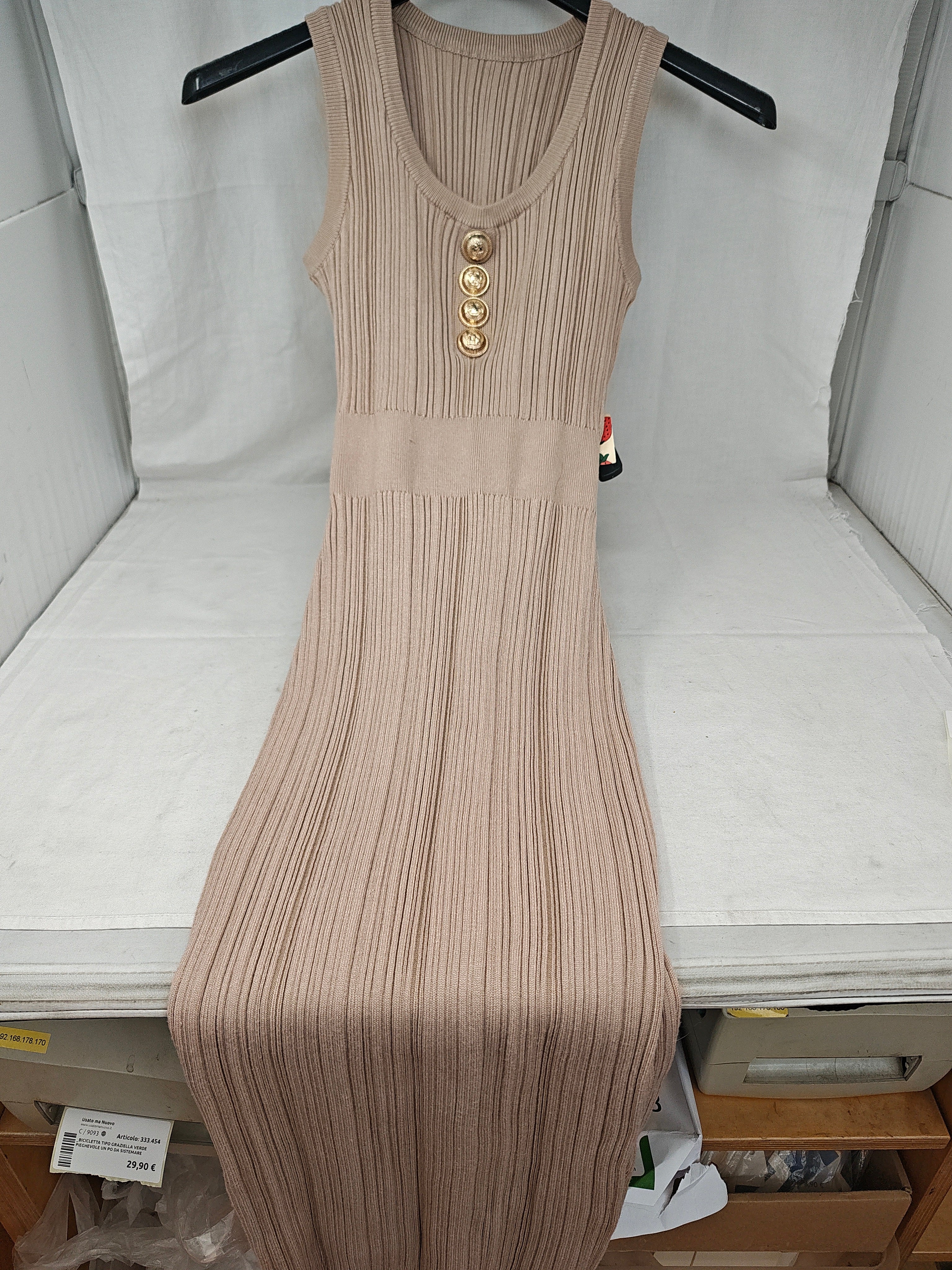 Abito Lungo In Maghlia Beige S