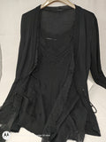 Ermanno Scervino Canotta E Cardogan Nero In Lana Pizzo 42
