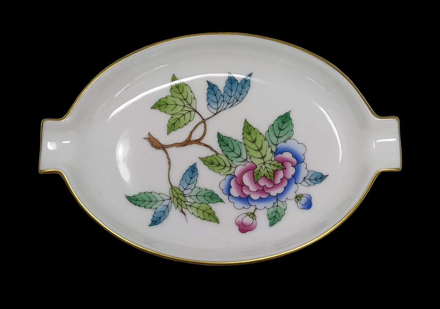 Herend Ungheria Regina Vittoria Fiore Di Peonia Posa Cenere In Porcellana