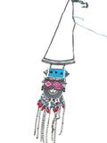 Collana Orientare Turghese Perline Rosso