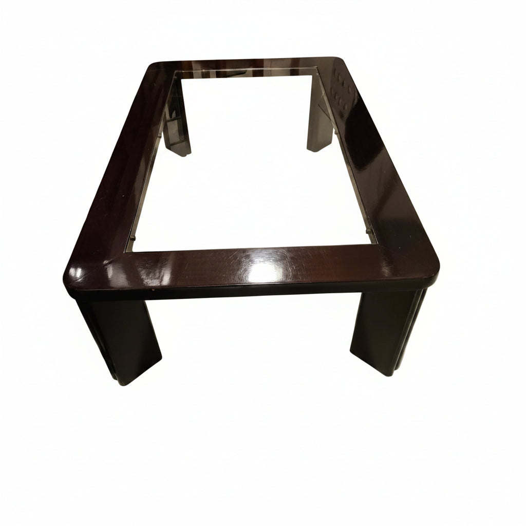Tavolino Basso Legno Con Piano In Vetro Lxpxh 110x65x30