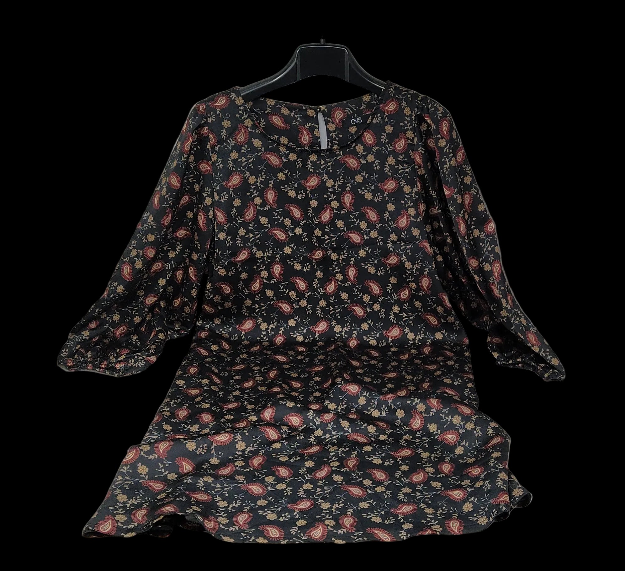 Ovs Abito Nero Fiorata M