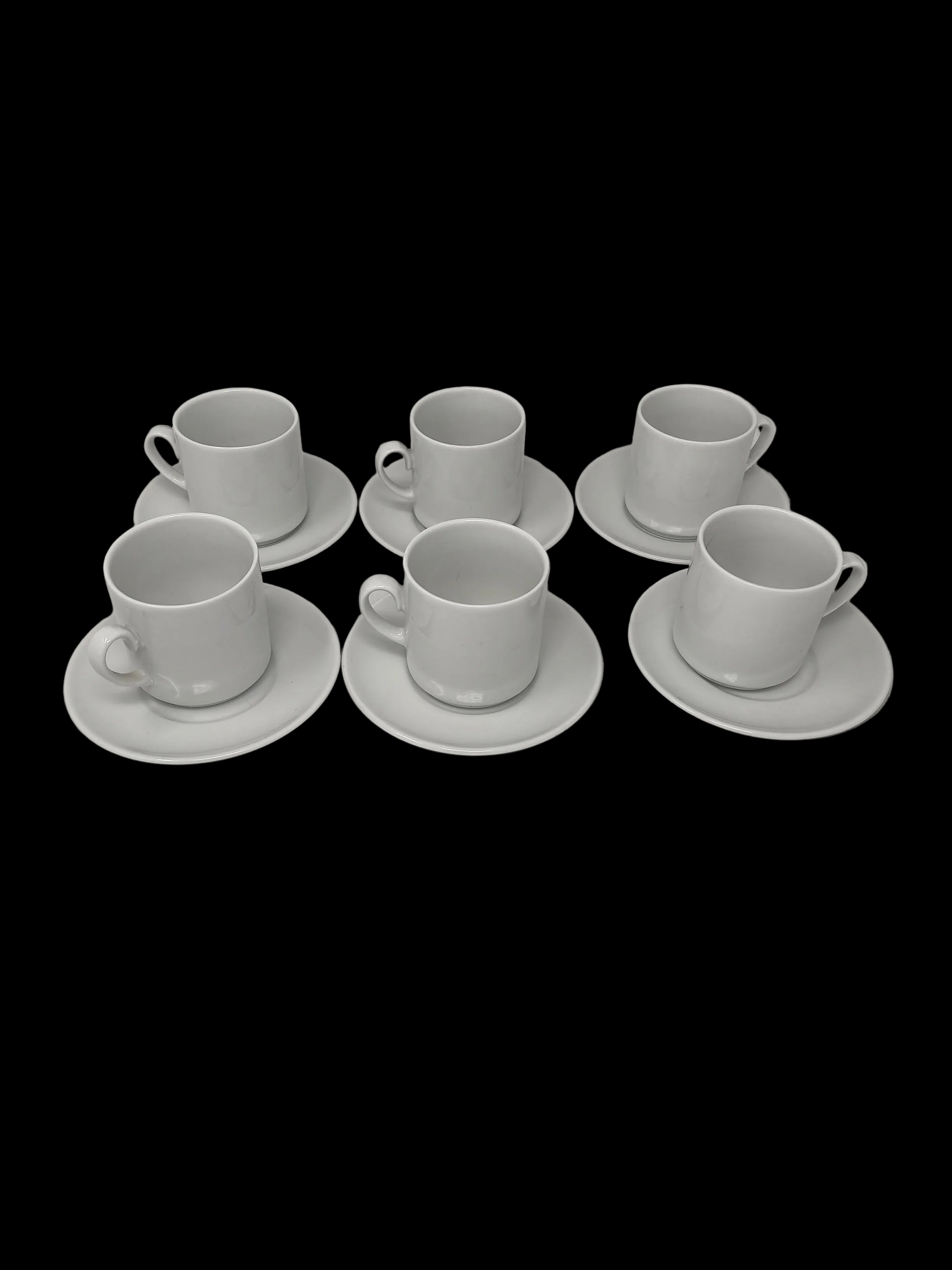 Richard Ginori Servizio Caffè Tazzine E Piattini Bianchi