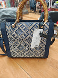 Koan Borsa A Tracolla Blu Rattan Nuova