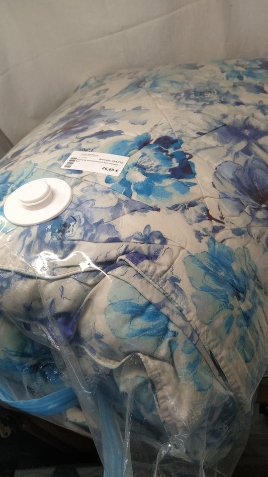 Piumone Matrimoniale Bco Fiorata Blu