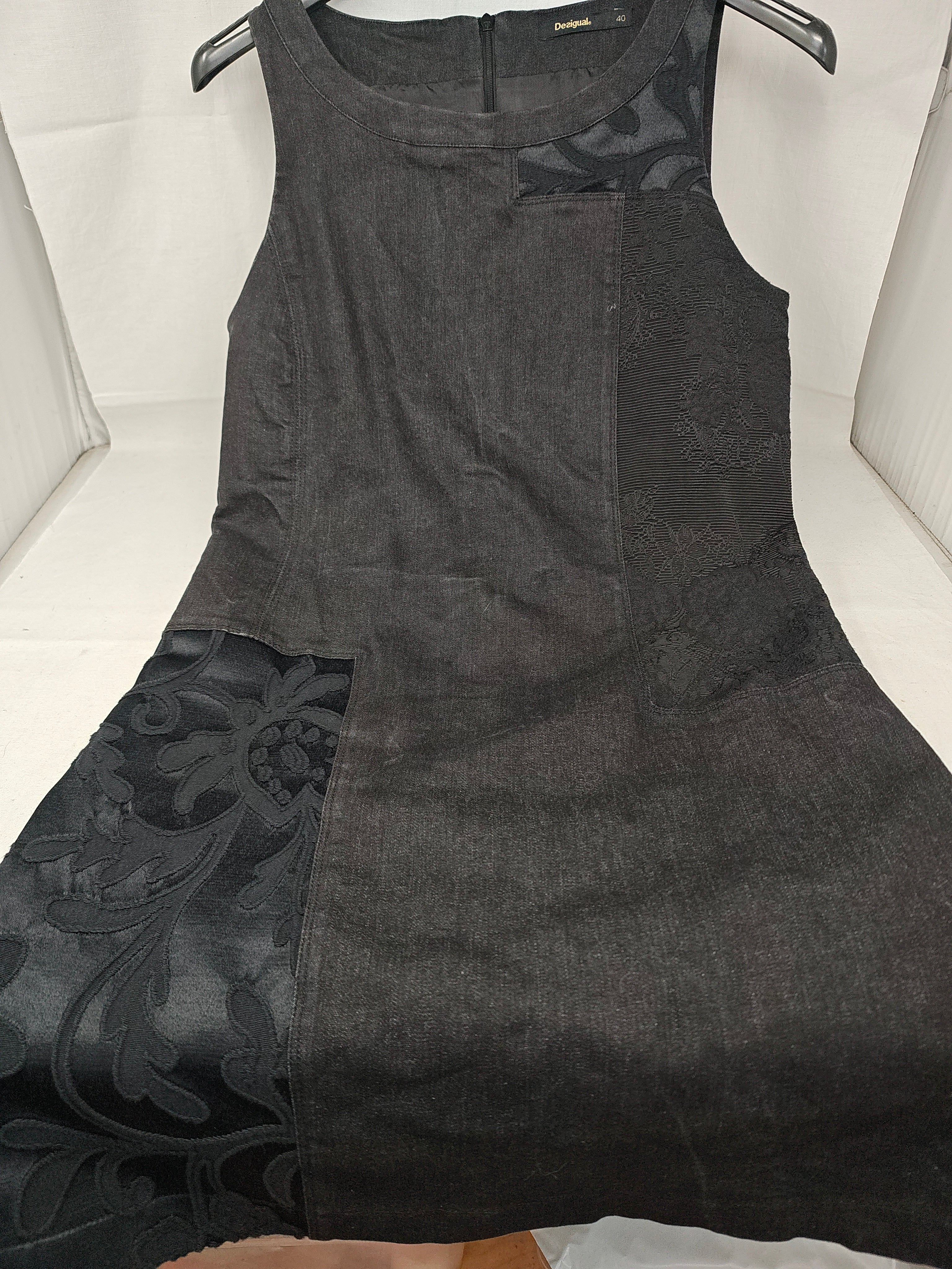 Desigual Abito Jeans Nero Pizzo 40