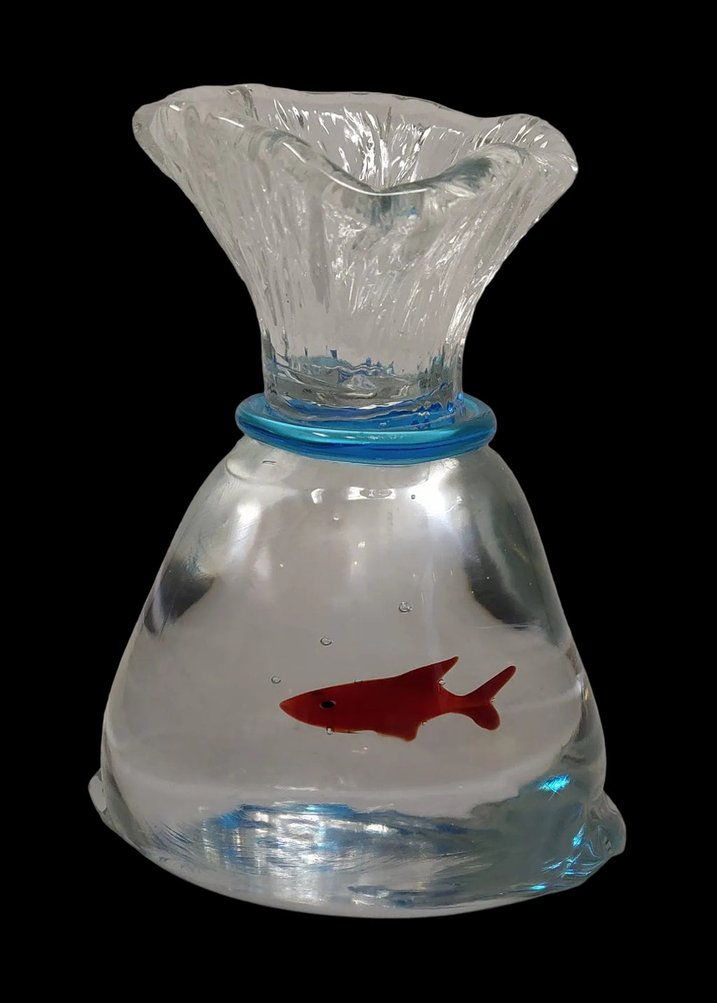 _colizza Scultura Vetro Murano Antichi Angeli Interno Pesce Rosso H 13cm
