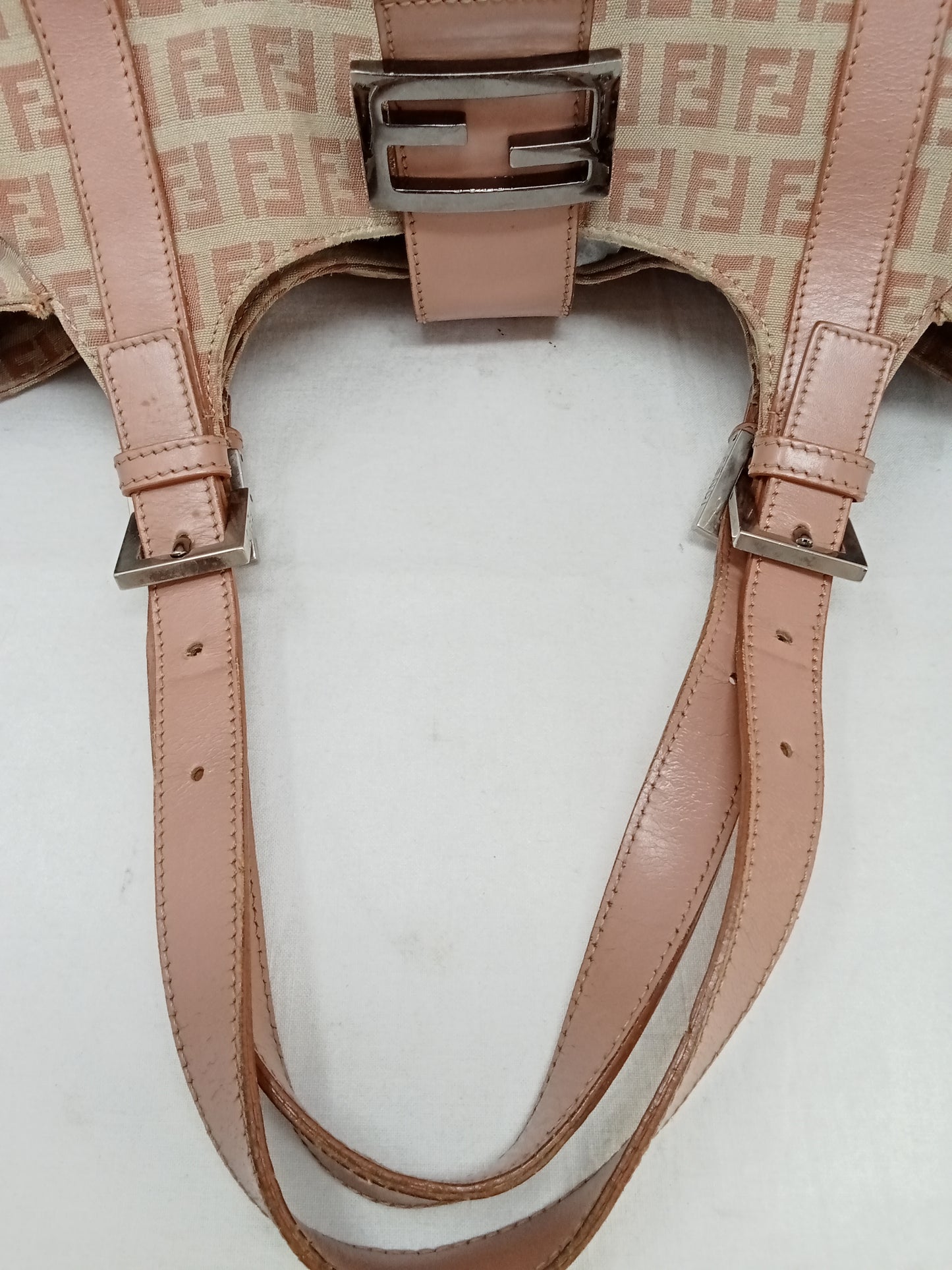 Borsa Fendi Zucca In Tela Rosa 21x40x12cm