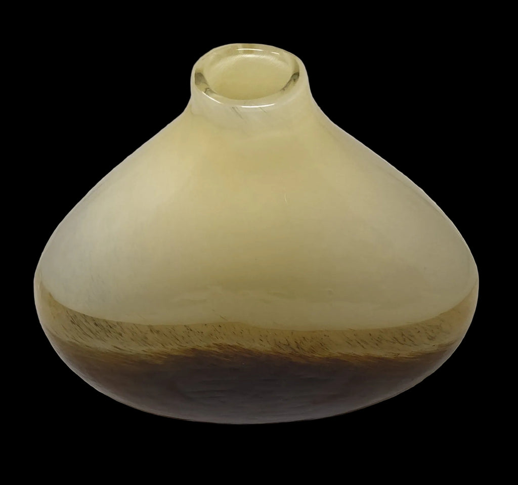 _vaso Vetro Murano Bianco/marrone H 30,5cm