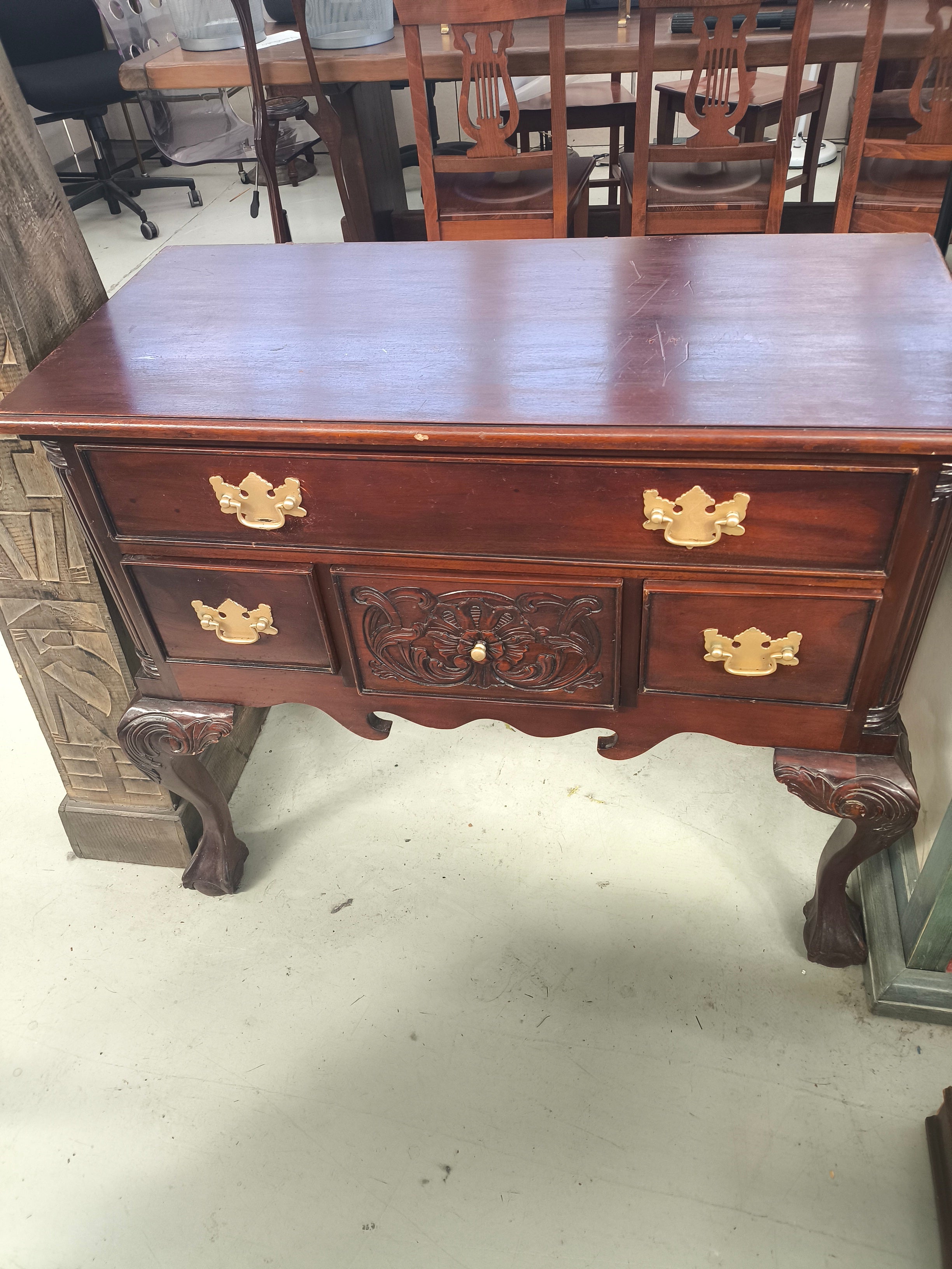Mobile Console In Massello Scuro 4 Cassetti Lxpxh 95x44x82