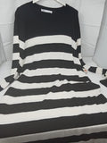 Zara Abito In Maglia Righe Nero Bca  Xl