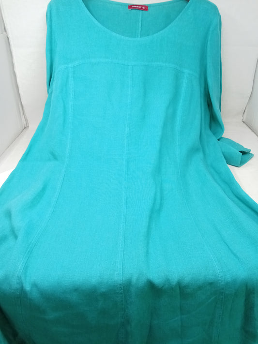 Anisette Abito In Lino Verde Xl